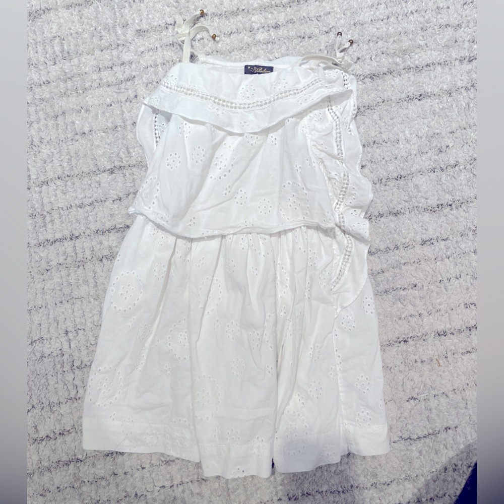 Velveteen eyelet white dress size 6